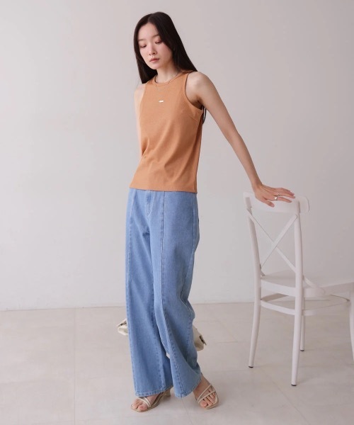 Bab（バブ）の「ロゴプレート付アメスリタンクトップ（タンクトップ・レディース・アイボリー/モカ・FREE）」の5枚目の写真