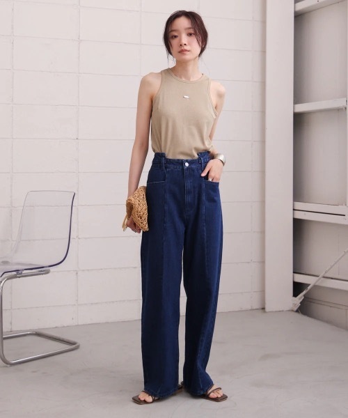 Bab（バブ）の「ロゴプレート付アメスリタンクトップ（タンクトップ・レディース・アイボリー/モカ・FREE）」の7枚目の写真