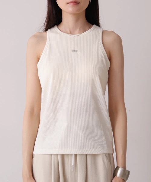 Bab（バブ）の「ロゴプレート付アメスリタンクトップ（タンクトップ・レディース・アイボリー/モカ・FREE）」の11枚目の写真