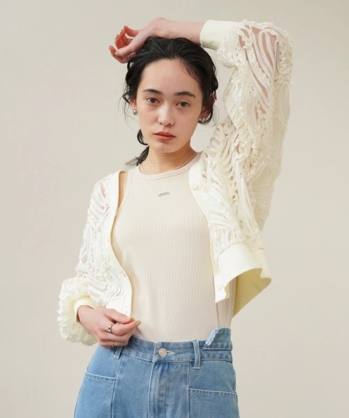 Bab（バブ）の「ロゴプレート付アメスリタンクトップ（タンクトップ・レディース・アイボリー/モカ・FREE）」の18枚目の写真