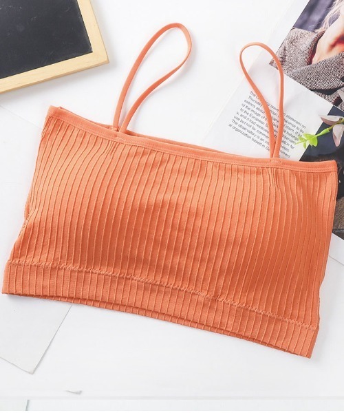 shoppinggo（ショッピングゴー）の「夏服 カップ付きキャミソール キャミタンクトップ 見せブラトップ ブラカバー（キャミソール・レディース・グレー/ネイビー/オレンジ/イエロー/ピンク/グリーン/キャメル/レッド/ワインレッド・FREE）」の7枚目の写真