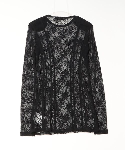 JOHN LAWRENCE SULLIVAN（ジョンローレンスサリバン）の「FROWER LACE TUNIC TOP（Tシャツ/カットソー・レディース・ブラック・ONE SIZE）」の3枚目の写真