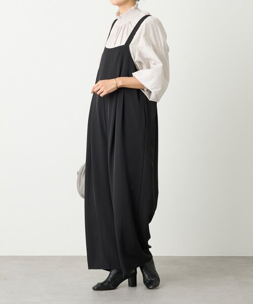 BEARDSLEY（ビアズリー）の「トロミサロペット（サロペット/オーバーオール・レディース・ブラック・FREE）」の4枚目の写真