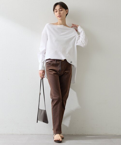 Whim Gazette(ウィムガゼット)の「デニムフロッキースキニーパンツ(デニムパンツ・レディース・ブラウン・36/38)」の11枚目の写真