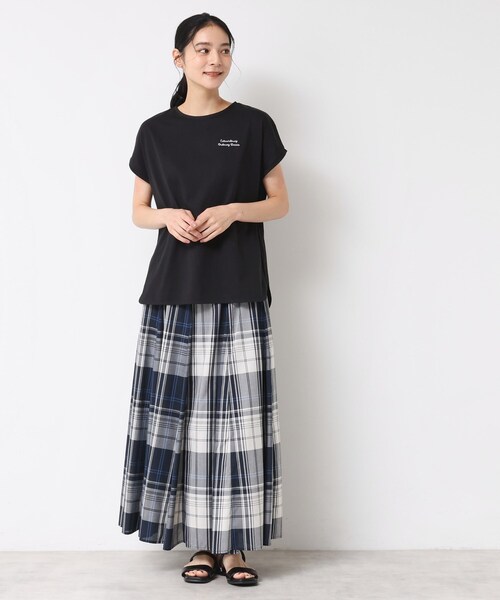 Dessin(デッサン)の「【洗える】フレンチスリーブロゴ入りTシャツ(Tシャツ/カットソー・レディース・ブラック系2/ホワイト系/ブラック・00/01/02/03)」の10枚目の写真