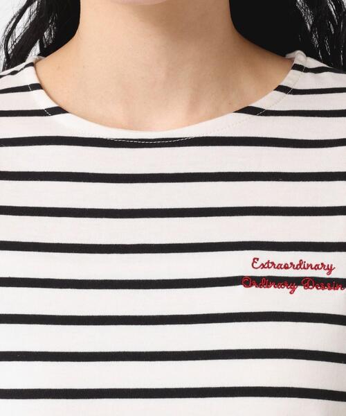 Dessin(デッサン)の「【洗える】フレンチスリーブロゴ入りTシャツ(Tシャツ/カットソー・レディース・ブラック系2/ホワイト系/ブラック・00/01/02/03)」の19枚目の写真