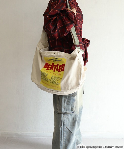 The Beatles（ザビートルズ）の「The Beatles / ビートルズ プリント ショルダーバッグ コットンキャンバス チケットモチーフ / American Tour 1964（ショルダーバッグ・メンズ・ブルー/アイボリー/アイボリー系/ベージュ・FREE）」の12枚目の写真