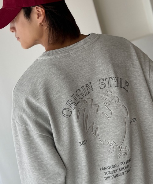 Classical Origin(クラシカルオリジン)の「「背中で魅せる。」ルースターバック刺繍スウェットトレーナー/Rooster Back Embroidered Sweat Trainer(スウェット・メンズ・杢グレー/ブラック・LARGE/MEDIUM/SMALL)」の12枚目の写真