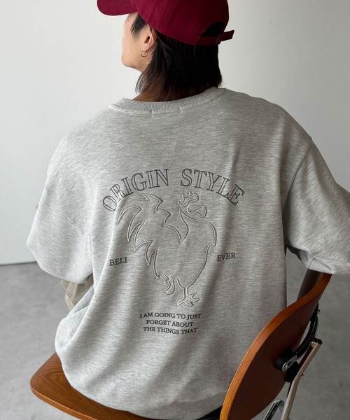 Classical Origin(クラシカルオリジン)の「「背中で魅せる。」ルースターバック刺繍スウェットトレーナー/Rooster Back Embroidered Sweat Trainer(スウェット・メンズ・杢グレー/ブラック・LARGE/MEDIUM/SMALL)」の13枚目の写真
