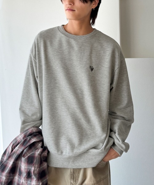 セール】「背中で魅せる。」ルースターバック刺繍スウェットトレーナー