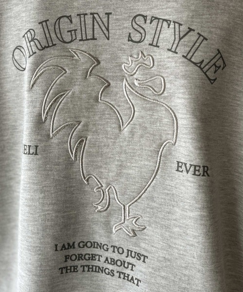 Classical Origin(クラシカルオリジン)の「「背中で魅せる。」ルースターバック刺繍スウェットトレーナー/Rooster Back Embroidered Sweat Trainer(スウェット・メンズ・杢グレー/ブラック・LARGE/MEDIUM/SMALL)」の4枚目の写真