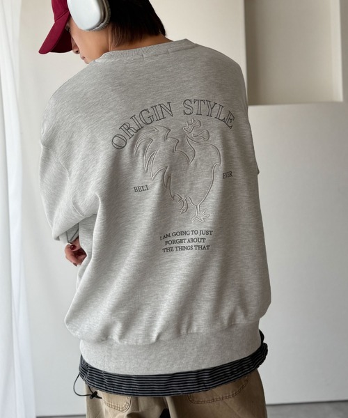 Classical Origin(クラシカルオリジン)の「「背中で魅せる。」ルースターバック刺繍スウェットトレーナー/Rooster Back Embroidered Sweat Trainer(スウェット・メンズ・杢グレー/ブラック・LARGE/MEDIUM/SMALL)」の14枚目の写真