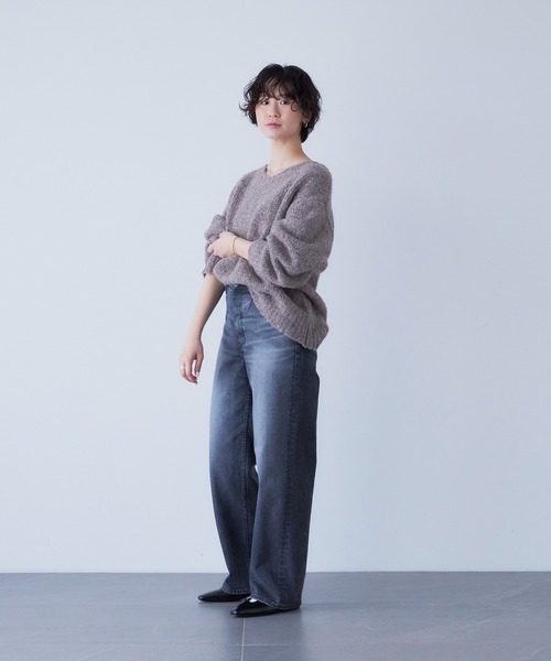 YANUK（ヤヌーク）の「ワイドストレート"LILITH"（デニムパンツ・レディース・グレー・21inch/22inch/23inch/24inch/25inch/26inch/27inch）」の2枚目の写真