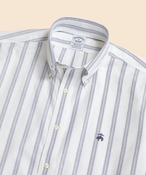 BROOKS BROTHERS(ブルックスブラザーズ)の「ストレッチオックスフォード GFロゴ ショートスリーブ カジュアルシャツ Regular Fit(シャツ/ブラウス・メンズ・ブルー/ネイビー/ホワイト/マルチ・MEDIUM/X-LARGE/LARGE/SMALL)」の9枚目の写真
