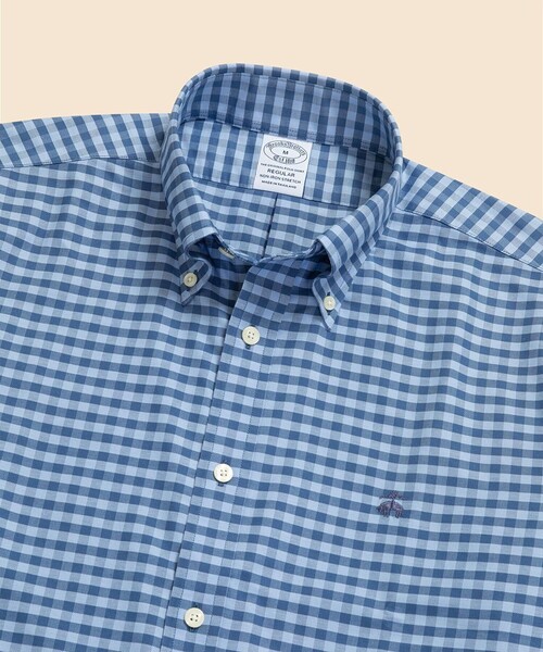 BROOKS BROTHERS(ブルックスブラザーズ)の「ストレッチオックスフォード GFロゴ ショートスリーブ カジュアルシャツ Regular Fit(シャツ/ブラウス・メンズ・ブルー/ネイビー/ホワイト/マルチ・MEDIUM/X-LARGE/LARGE/SMALL)」の11枚目の写真