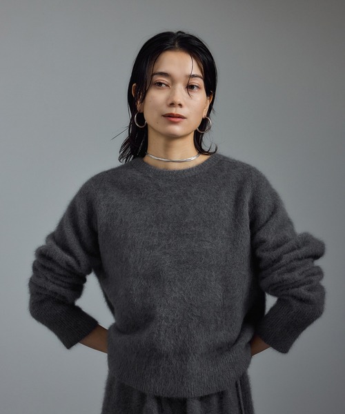 サロン アダム エ ロペ（SALON adam et rope’ ）/フォックスカシミヤ混 前後2WAYカーディガン / セットアップ対応 セール】フォックスカシミヤ混 前後2WAYカーディガン / セットアップ