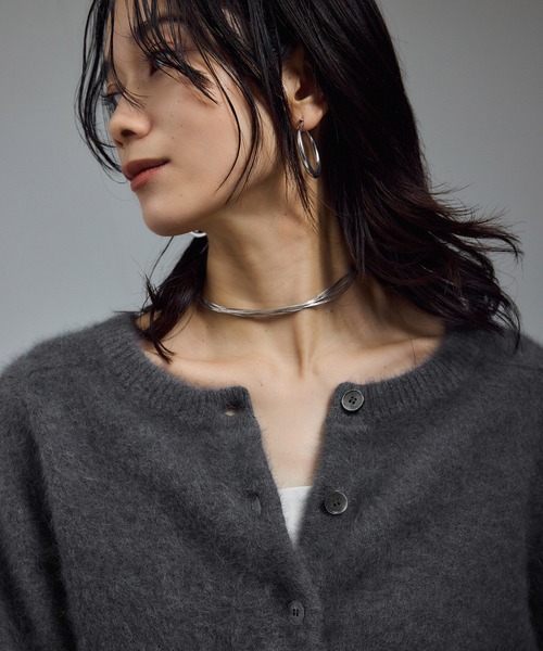 SALON adam et rope'（サロン アダム エ ロペ）の「フォックスカシミヤ混 前後2WAYカーディガン / セットアップ対応（カーディガン/ボレロ・レディース・グレー/ベージュ系その他・FREE）」の7枚目の写真