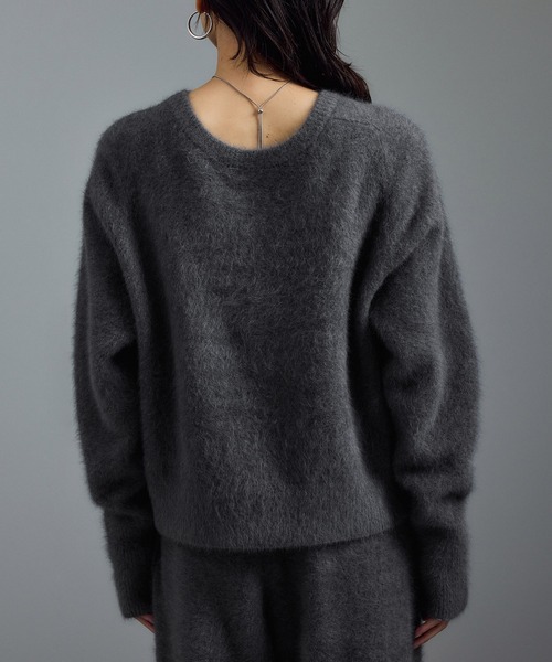 セール】フォックスカシミヤ混 前後2WAYカーディガン / セットアップ