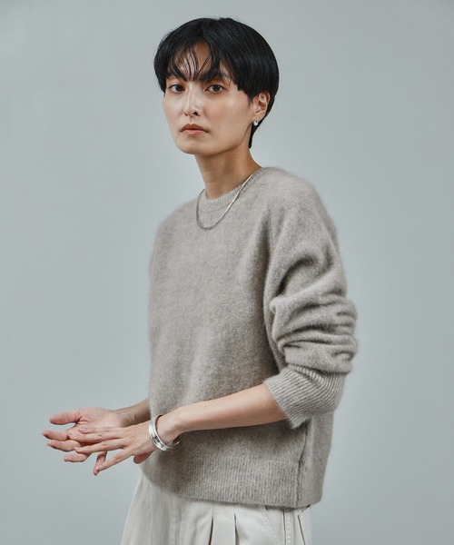 セール】フォックスカシミヤ混 前後2WAYカーディガン / セットアップ