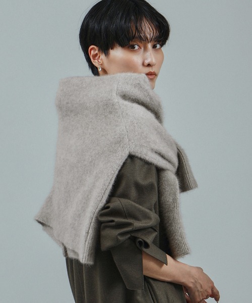 セール】フォックスカシミヤ混 前後2WAYカーディガン / セットアップ