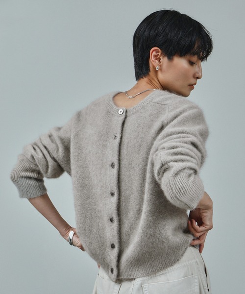 セール】フォックスカシミヤ混 前後2WAYカーディガン / セットアップ