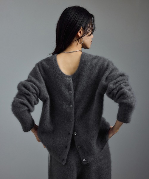 COLLAGEGALLARDAGALANTEカシミヤ混フォックス　カーディガン セール】フォックスカシミヤ混 前後2WAYカーディガン / セットアップ