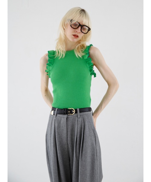 cup-in summer knit frill tops（その他トップス）｜Katrin