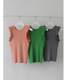cup-in summer knit frill tops