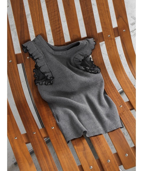 Katrin TOKYO（カトリーントーキョー）の「cup-in summer knit frill tops（その他トップス・レディース・ヘザーグレー/グリーン系/オレンジ・XS/FREE）」の6枚目の写真
