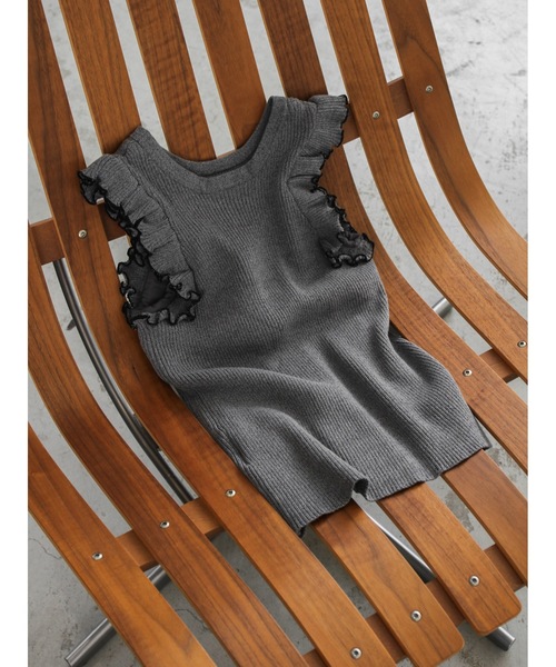 Katrin TOKYO（カトリーントーキョー）の「cup-in summer knit frill tops（その他トップス・レディース・ヘザーグレー/グリーン系/オレンジ・XS/FREE）」の9枚目の写真