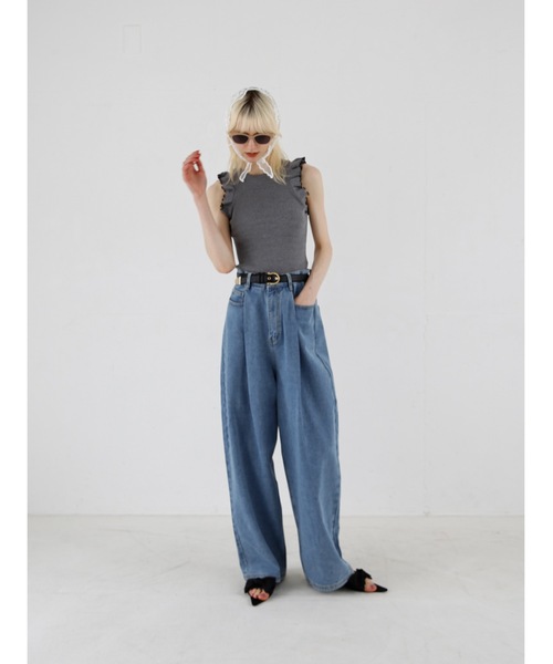 Katrin TOKYO（カトリーントーキョー）の「cup-in summer knit frill tops（その他トップス・レディース・ヘザーグレー/グリーン系/オレンジ・XS/FREE）」の13枚目の写真