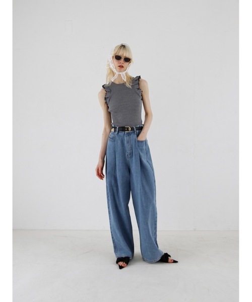 Katrin TOKYO（カトリーントーキョー）の「cup-in summer knit frill tops（その他トップス・レディース・ヘザーグレー/グリーン系/オレンジ・XS/FREE）」の14枚目の写真