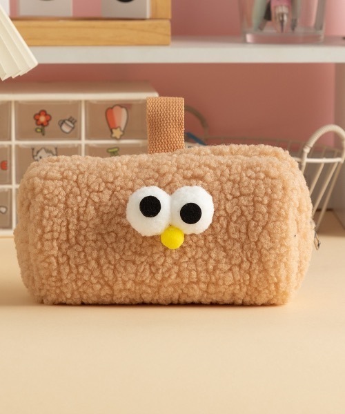 セール】【2025秋冬新作】もこもこ 目玉 ボア ペンケース ポーチ