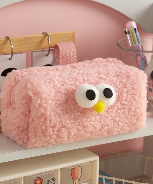 セール】【2025秋冬新作】もこもこ 目玉 ボア ペンケース ポーチ