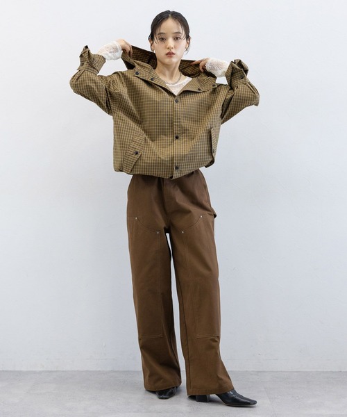 RAGEBLUE（レイジブルー）の「ドロストチェックシャツパーカー（シャツ/ブラウス・レディース・ブルー/グレー/イエロー・FREE）」の8枚目の写真