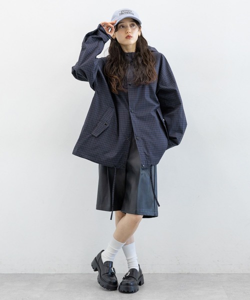 RAGEBLUE（レイジブルー）の「ドロストチェックシャツパーカー（シャツ/ブラウス・レディース・ブルー/グレー/イエロー・FREE）」の11枚目の写真