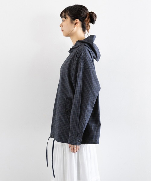 RAGEBLUE（レイジブルー）の「ドロストチェックシャツパーカー（シャツ/ブラウス・レディース・ブルー/グレー/イエロー・FREE）」の17枚目の写真