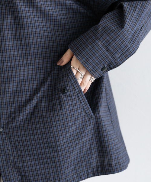 RAGEBLUE（レイジブルー）の「ドロストチェックシャツパーカー（シャツ/ブラウス・レディース・ブルー/グレー/イエロー・FREE）」の21枚目の写真