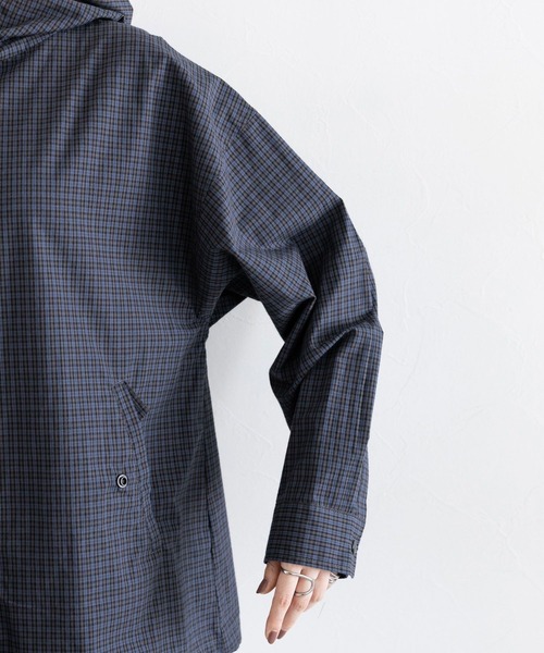 RAGEBLUE（レイジブルー）の「ドロストチェックシャツパーカー（シャツ/ブラウス・レディース・ブルー/グレー/イエロー・FREE）」の22枚目の写真