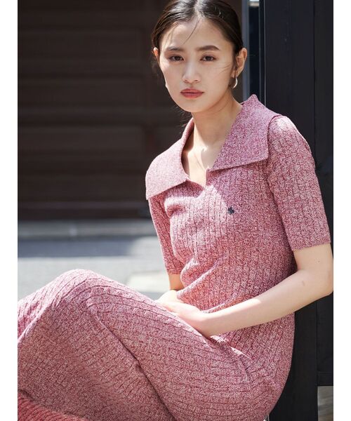 セール】【POLO BCSコラボ】カラーネックメランジケーブルニット