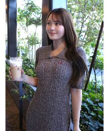 POLO BCS（ポロ ビーシーエス）の「【POLO BCSコラボ】カラーネックメランジケーブルニットワンピース（ワンピース）」