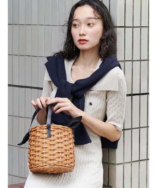 セール】【POLO BCSコラボ】カラーネックメランジケーブルニット