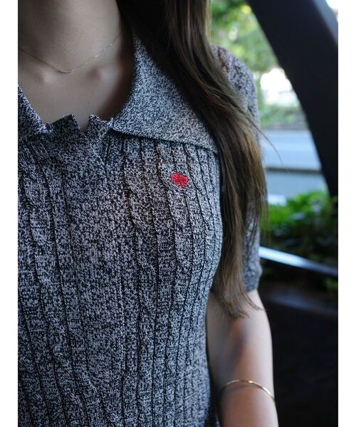 セール】【POLO BCSコラボ】カラーネックメランジケーブルニット
