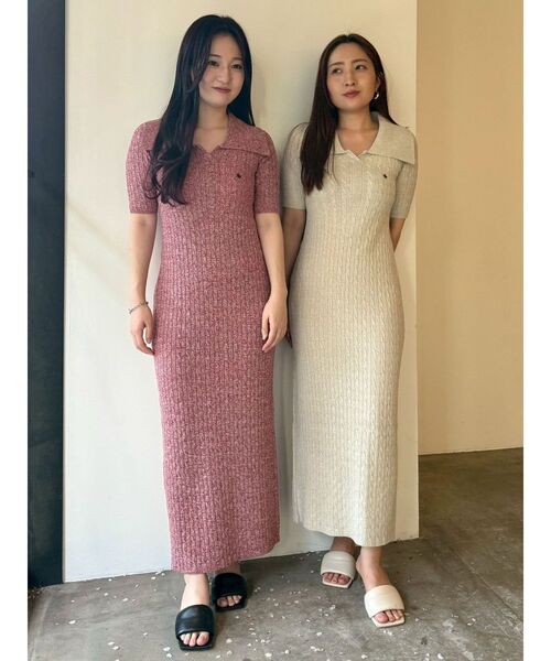 POLO BCS（ポロ ビーシーエス）の「【POLO BCSコラボ】カラーネックメランジケーブルニットワンピース（ワンピース・レディース・ブラック/レッド/ベージュ・SMALL/MEDIUM）」の22枚目の写真