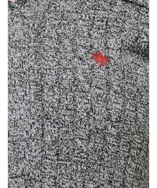 POLO BCS（ポロ ビーシーエス）の「【POLO BCSコラボ】カラーネックメランジケーブルニットワンピース（ワンピース・レディース・ブラック/レッド/ベージュ・SMALL/MEDIUM）」の8枚目の写真