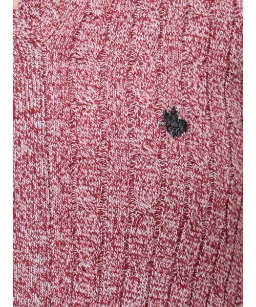 POLO BCS（ポロ ビーシーエス）の「【POLO BCSコラボ】カラーネックメランジケーブルニットワンピース（ワンピース・レディース・ブラック/レッド/ベージュ・SMALL/MEDIUM）」の9枚目の写真