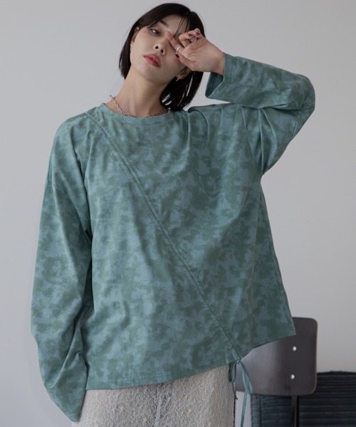 タイダイ柄ドロストロングオーバートップス（Tシャツ/カットソー