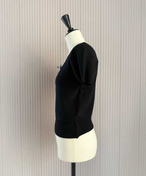 セール】リボンスクエア半袖ニット（ニット/セーター）｜TITTY&CO