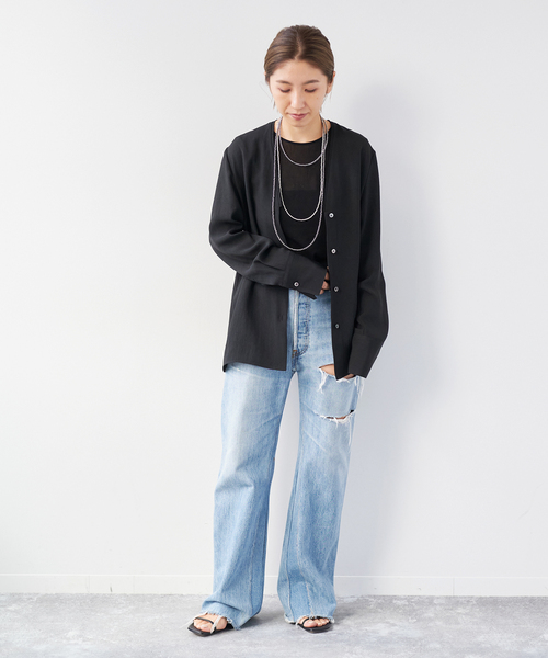 追加》R'IAM ノーカラーシャツ（シャツ/ブラウス）｜Plage