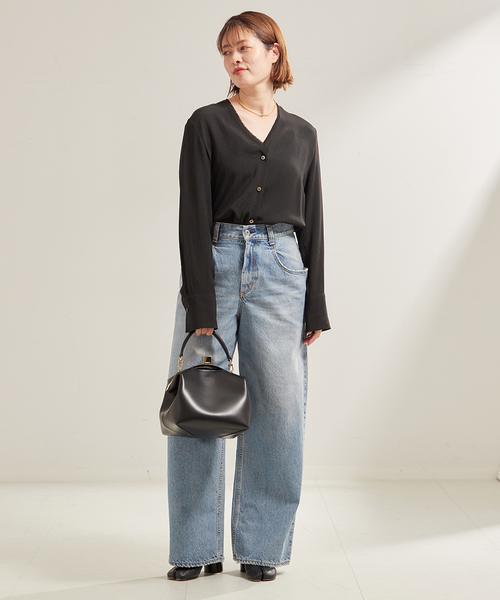 plage（プラージュ）の「《追加》R’IAM ノーカラーシャツ（シャツ/ブラウス・レディース・アイボリー/ブラック・FREE）」の21枚目の写真